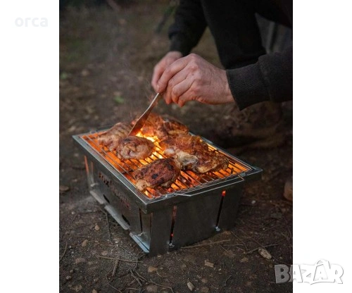 Сгъваемо барбекю Fox Cookware Foldable BBQ компактно стомана, снимка 8 - Екипировка - 54074720