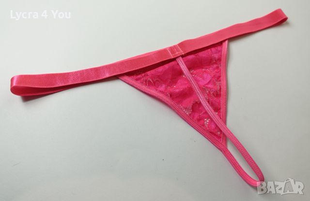 XL розова дантелена прашка с ластичен колан и тънък ластик отзад, снимка 1 - Бельо - 46265506