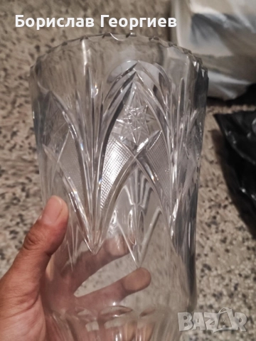 Българска кристална ваза, снимка 2 - Вази - 51983288