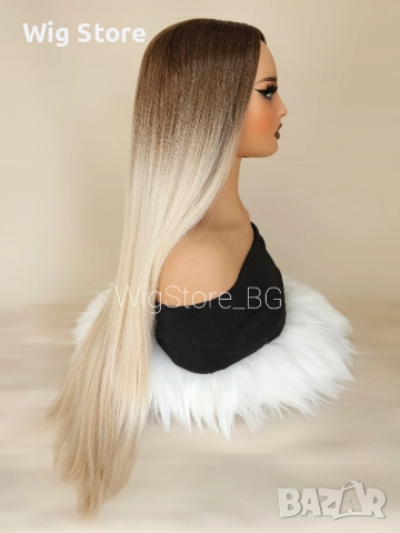 Дълга права руса перука без бретон, снимка 4 - Аксесоари за коса - 51845014