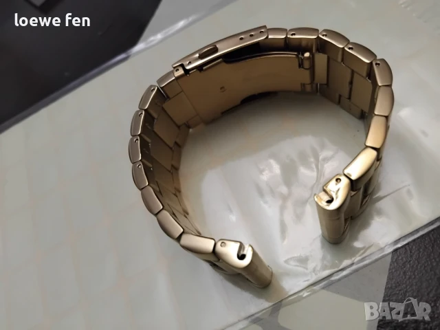 Верижка за часовник масивна плътна неръждаема стомана златиста златна позлатена gold! , снимка 7 - Мъжки - 50741732