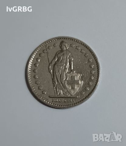 1 франк Швейцария 1980 1 франк 1980 Швейцария Швейцарска монета , снимка 3 - Нумизматика и бонистика - 46135266