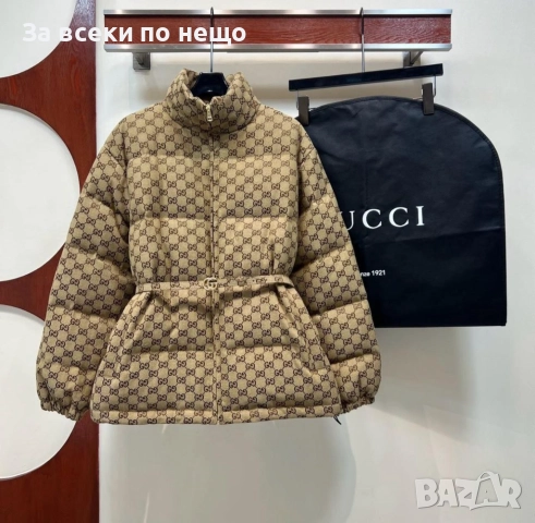 Gucci Дамско Бежово Зимно Яке Гучи Код E1071, снимка 8 - Якета - 52316349