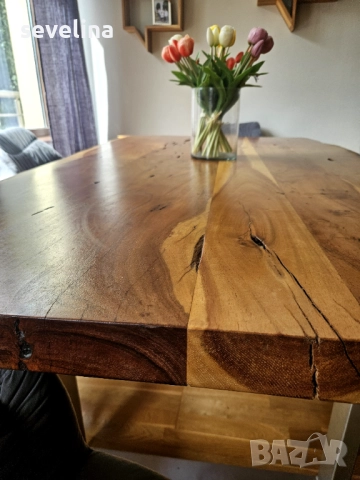 Масивна маса с пейка, снимка 3 - Маси - 52431254