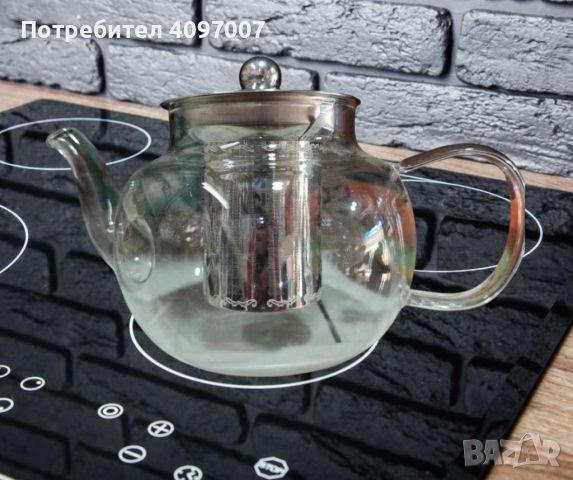 Прозрачен стъклен чайник с инфузер за кафе и чай, снимка 4 - Аксесоари за кухня - 45751423