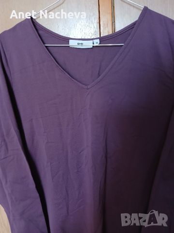 Дамска блуза с дълъг ръкав тъмно лилава, снимка 1 - Блузи с дълъг ръкав и пуловери - 46439335