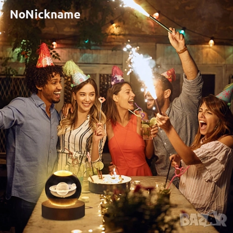 Сатурн 3D лампа с кристална плазмена топка с галактически и планетарни проекции, уютна атмосфера , снимка 3 - Настолни лампи - 52996330