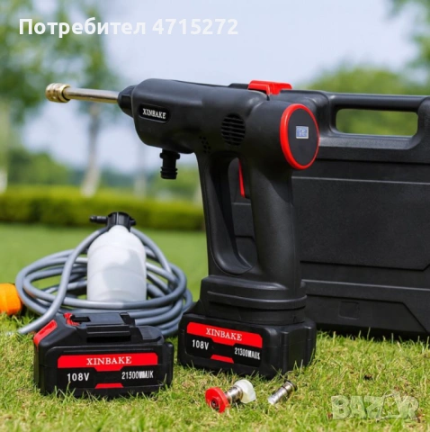 Акумулаторна водоструйка 24V – Пистолет за миене с LCD дисплей и 4 режима, снимка 2 - Други инструменти - 54005993