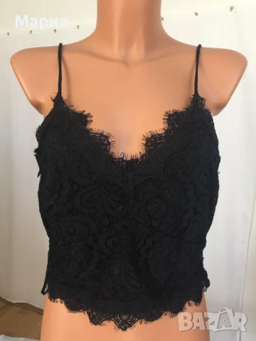 Ново Vero Moda Л размер Дамски Топ Потник Корсет Черен Дантела Еластичен Елегантен Вечерен, снимка 2 - Потници - 51143088