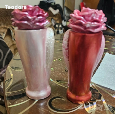 керамични ангелчета с розичка, снимка 5 - Декорация за дома - 53846944