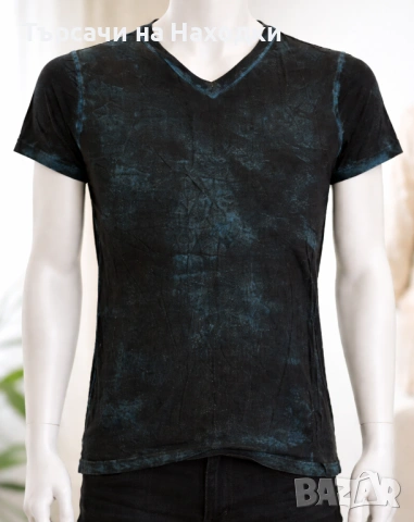 Мъжка тениска Affliction Standard Series Distressed Dark Blue wash  M Med