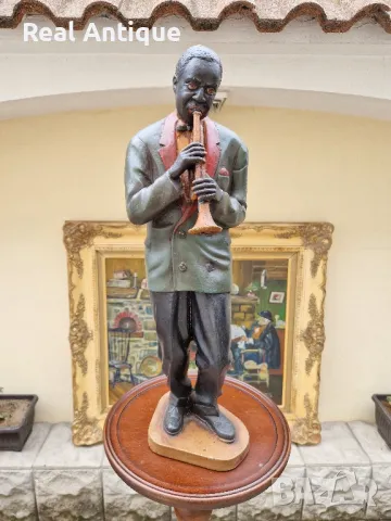Чудесна антикварна колекционерска холандска фигура статуетка музикант , снимка 2 - Статуетки - 50166717