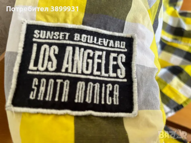 Жълта Риза Sunset Boulevard "Los Angeles Santa Monica" Размер М 100% Памук Нова, снимка 3 - Ризи - 46836551