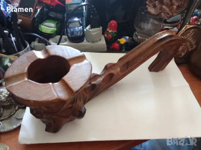 Дървена лула пепелник , снимка 1