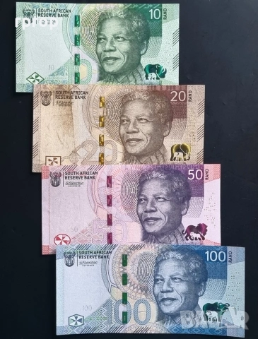 ЮАР. Южна Африка. 10, 20, 50 и 100 ранда. 2023 година.UNC., снимка 2 - Нумизматика и бонистика - 49967286