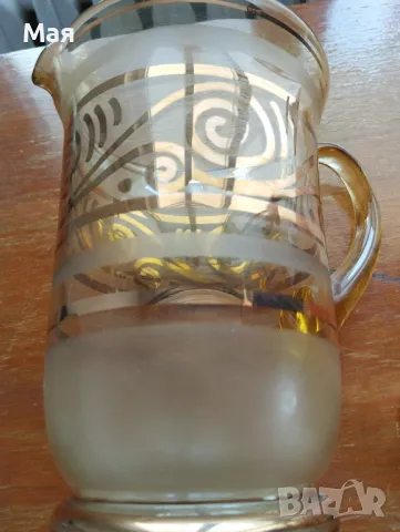 Чаши за вино с кана златен кант от средата на миналия век винтидж, снимка 16 - Сервизи - 50280354