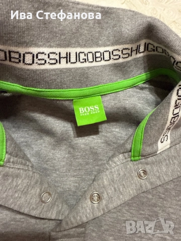  Нова спортна елегантна оригинална блуза Hugo Boss сива , снимка 3 - Блузи - 45423875