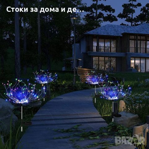 ✨2БР. СВЕТЕЩО LED ДЪРВО СЪС СОЛАРЕН ПАНЕЛ, снимка 7 - Лед осветление - 45349656