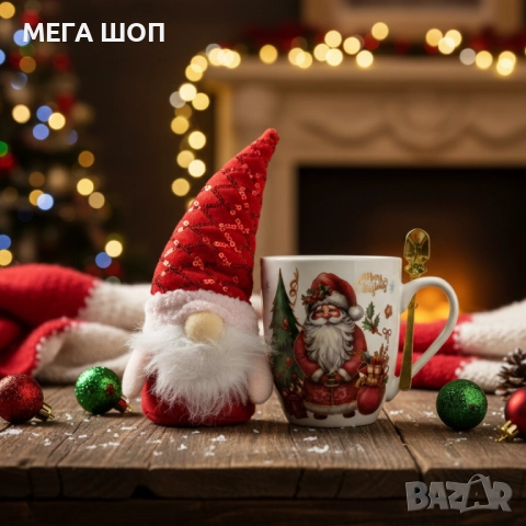 Коледен подаръчен комплект с чаша, лъжичка и мека играчка – моментална празнична атмосфера у дома, снимка 4 - Чаши - 52583931