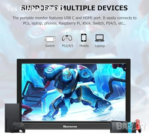 Showscreen преносим монитор 17.3″ Full HD 60Hz с говорители, снимка 5 - Монитори - 53247983