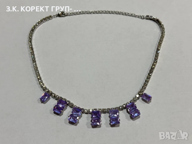 Комплект колие и обеци с кристали Swarovski, снимка 5 - Бижутерийни комплекти - 50842348