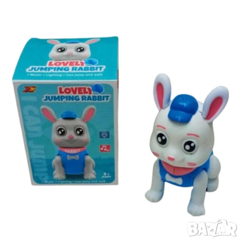 Интерактивна Играчка скачащо и светещо зайче , звукови ефекти
