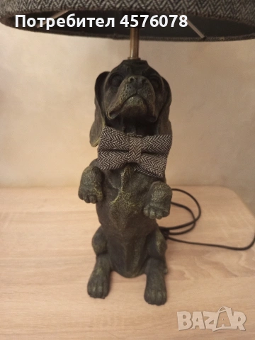 нощна лампа " куче" с абажур от плат, снимка 2 - Настолни лампи - 53664111