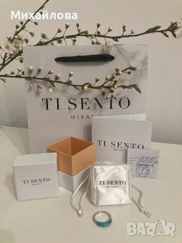 Италиански сребърен пръстен Ti Sento, размер 62, нов