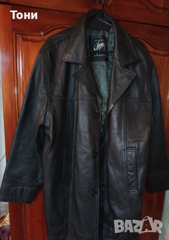 Ново Мъжко Зимно Яке с Яка Изцяло от Естествена Кожа L, снимка 9 - Якета - 53661384