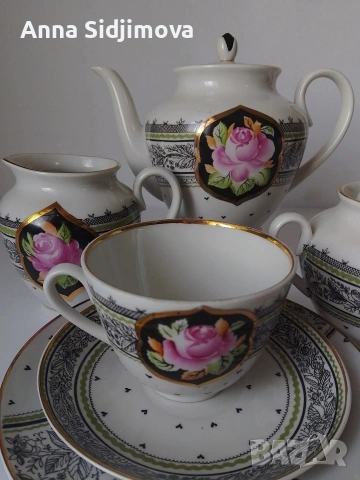 Руски порцелан ЛФЗ сервиз за чай , снимка 2 - Сервизи - 53207893