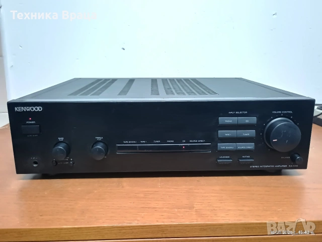 Транзисторен интегриран стерео усилвател KENWOOD KA-1080. Изпращам видео. 