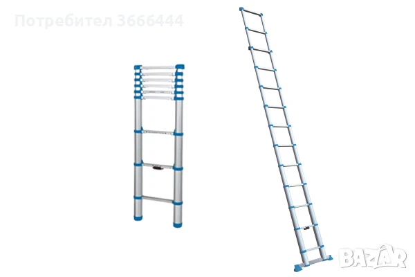 🪜 Телескопична алуминиева стълба под наем – гр. Елена | До 3.8 м, снимка 2 - Други инструменти - 50681318