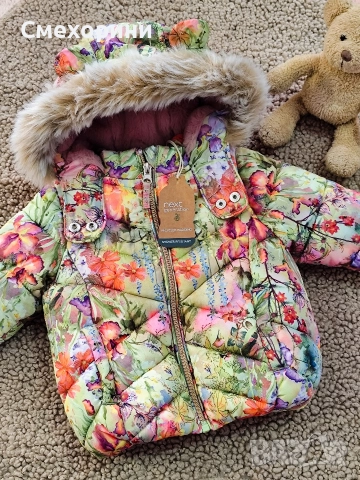 Ново бебешко зимно яке Некст за момиченце 3-6 месеца и ръст 68см. , снимка 5 - Бебешки якета и елеци - 52821181
