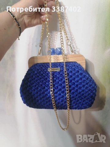 Елегантност в кралско синьо, снимка 4 - Чанти - 54205410