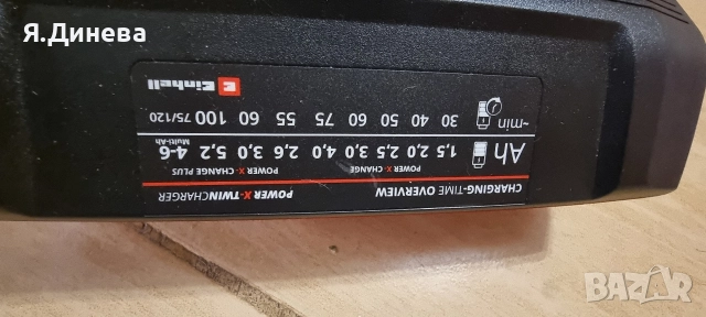 Двойно зарядно с 2 бр батерий Einhell , снимка 5 - Хидравлични и пневматични чукове - 52856145