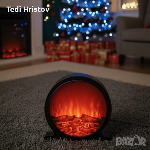 Кръгла декоративна Led камина, снимка 3 - Декорация за дома - 52250608