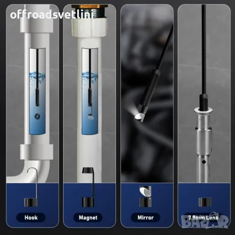 Безжична камера за ендоскоп – iOS/Android съвместимост, 720p, 5м кабел, снимка 6 - Аксесоари и консумативи - 50156972