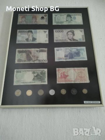 Пано с 8 стари  банкноти от Индонезия, снимка 5 - Нумизматика и бонистика - 46443397