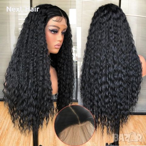 Черна къдрава лейс фронт дълга перука LACE FRONT