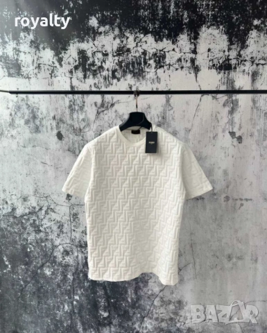 Fendi Нова Бяла Мъжка Тениска Фенди 