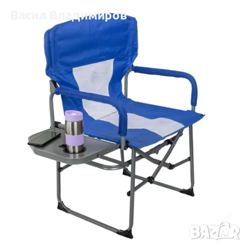 Стол за къмпинг от метална конструкция с поставка за чаша, снимка 1