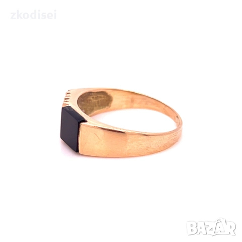 Златен мъжки пръстен 3,42гр. размер:58 14кр. проба:585 модел:34637-6, снимка 2 - Пръстени - 52361203