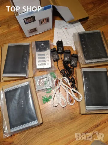 НОВ видеодомофон за 3 или 4 апартамента, 9 инча нощно виждане, дистанционно отключване двупосочен, снимка 8 - Други - 49266515