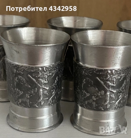 5  немски винтидж чаши от калай.1960-1970г., снимка 5 - Антикварни и старинни предмети - 52329194