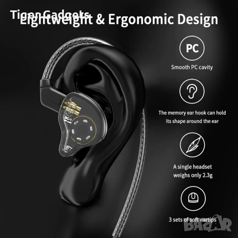 CCZ Melody BC01 – хибридни HiFi In-Ear слушалки (1BA + 1DD), без микрофон, снимка 3 - Слушалки и портативни колонки - 53934976