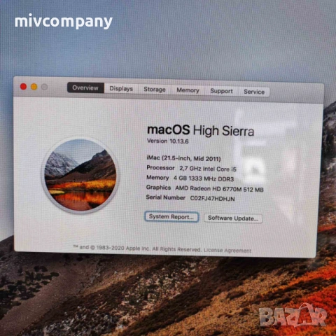 Apple iMac 21.5" 2011 i5 1TB, снимка 2 - За дома - 53523546