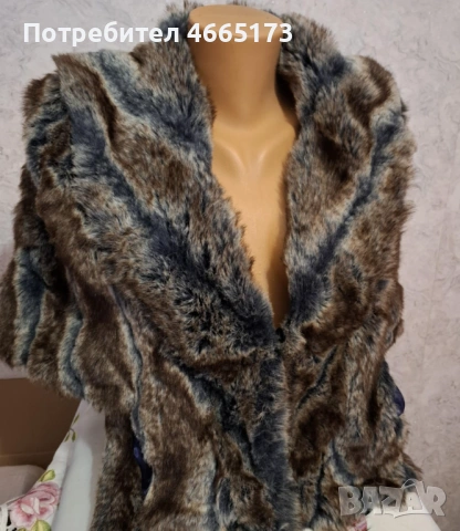 RARE Пончо /Пелерина от естествен косъм, снимка 2 - Якета - 53153205