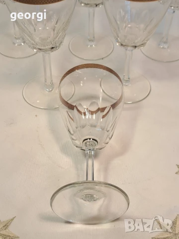 кристални чаши за вино със златен кант     26/1, снимка 5 - Чаши - 50492870