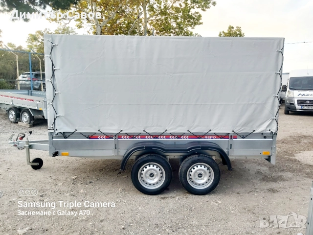 Туристическо ремарке Поп Индъстри с брезент и шпригли H-150, снимка 2 - Ремаркета - 51922008