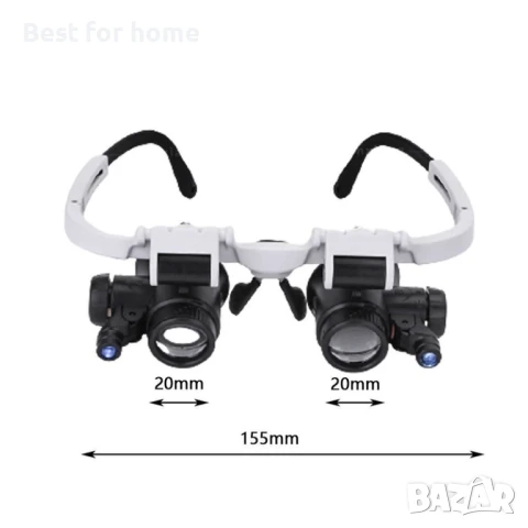  Бижутерски лупа с LED светлина , лента за глава